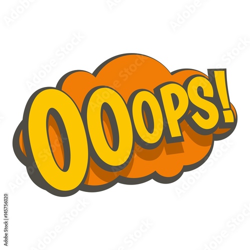 OOOPS, comic text speech bubble icon isolated