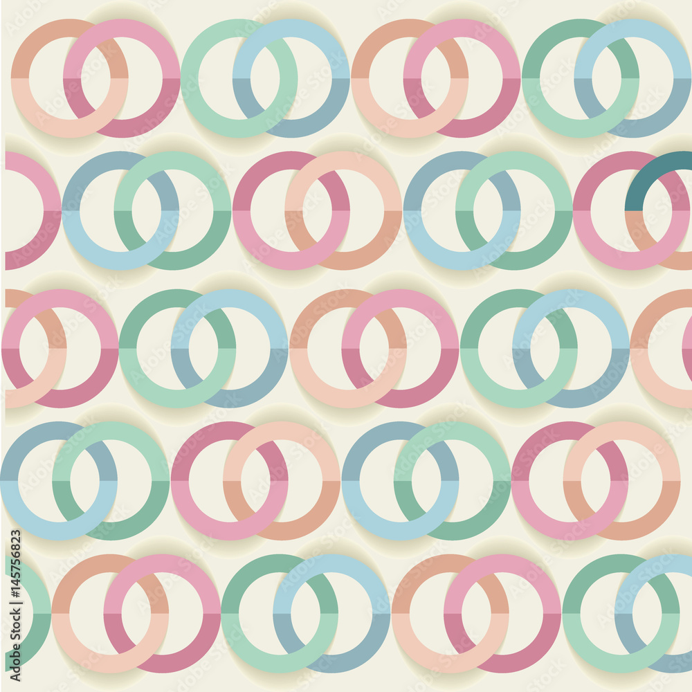 Fototapeta premium Decorative pattern with drawn circles, vector background.