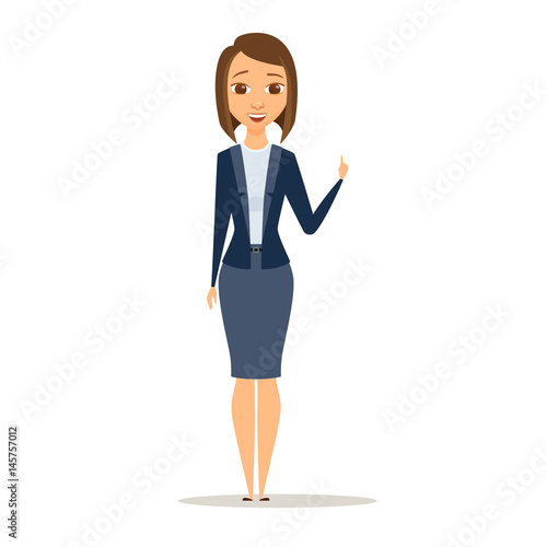 Business woman with raised finger