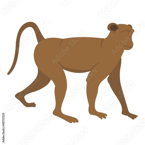 Brown monkey icon isolated