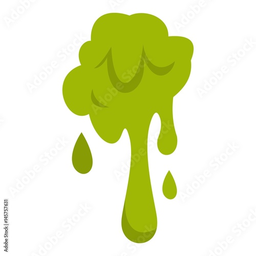 Green slime spot icon isolated