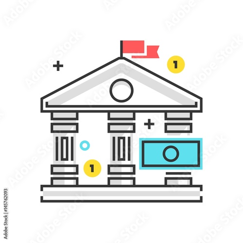 Color box icon, bank law illustration, icon