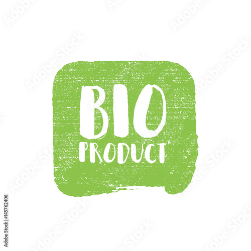Grunge bio natural rubber stamp, vector illustration