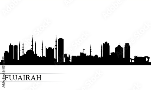 Fujairah city skyline silhouette background