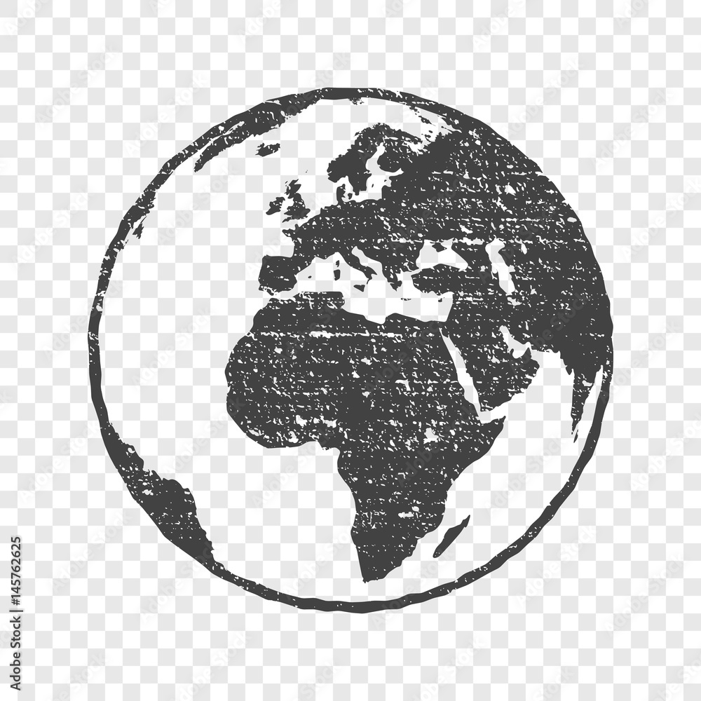 Grunge texture gray world map transparent vector illustration Stock ...