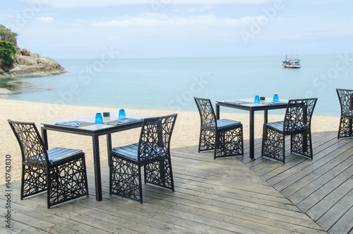 Table and chair setting on ...