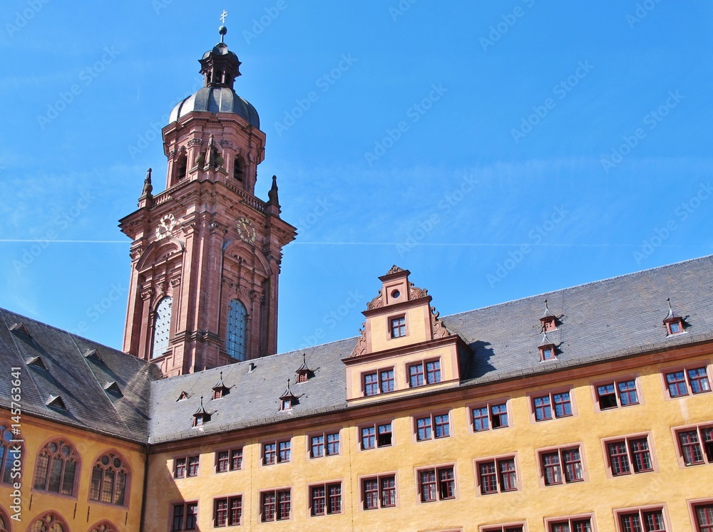 Würzburg, Alte Universität, Turm der Neubaukirche