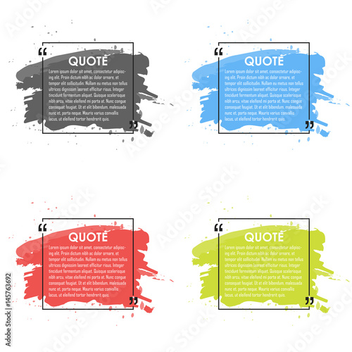 Quote text bubble. Commas, note, message and comment. Design element