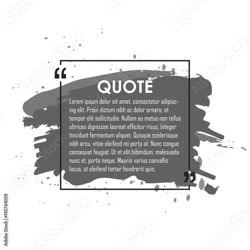 Quote text bubble. Commas, note, message and comment. Design element