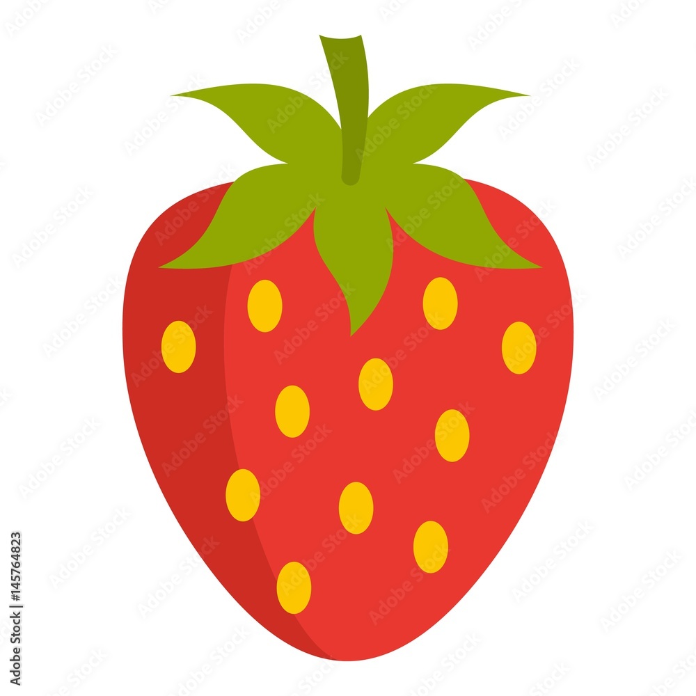 Obraz premium Red fresh strawberry icon isolated