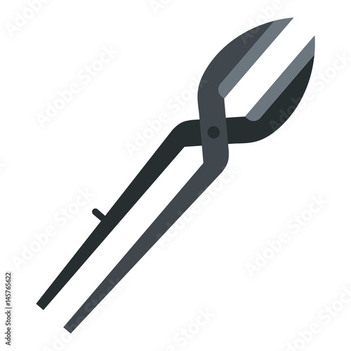 Metal scissors icon isolated