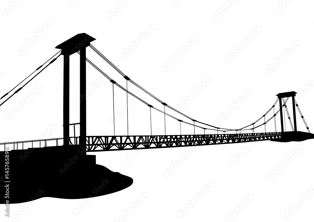 Fototapeta premium Modern metal bridge on a white background