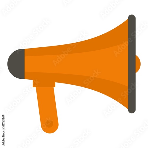 Orange loudspeaker icon isolated