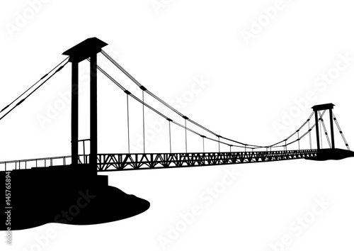 Modern metal bridge on a white background