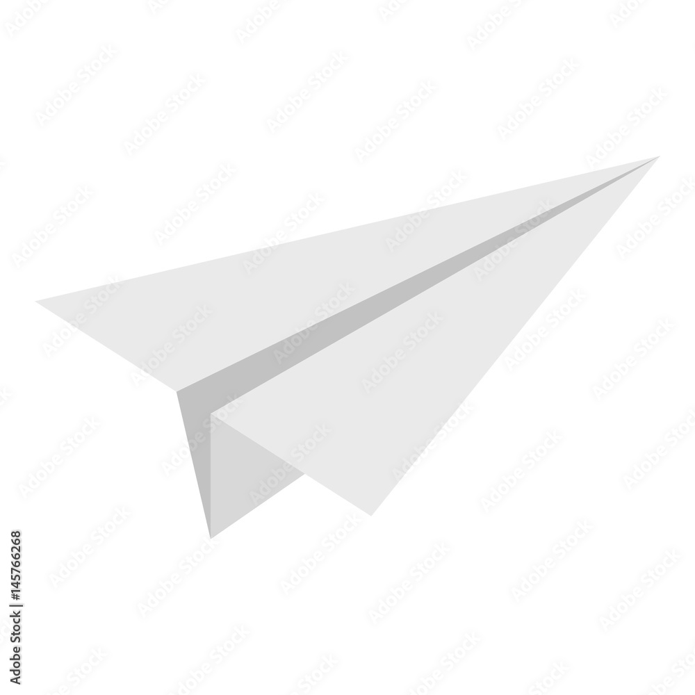 White paper plane icon isolated White paper plane icon isolated