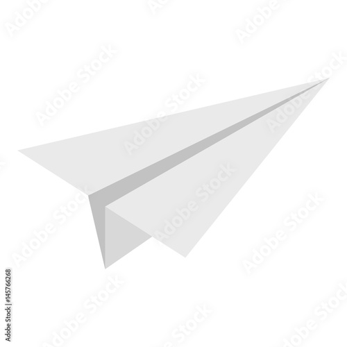 White paper plane icon isolated