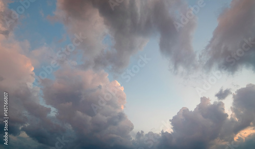  Sky with clouds at sunset