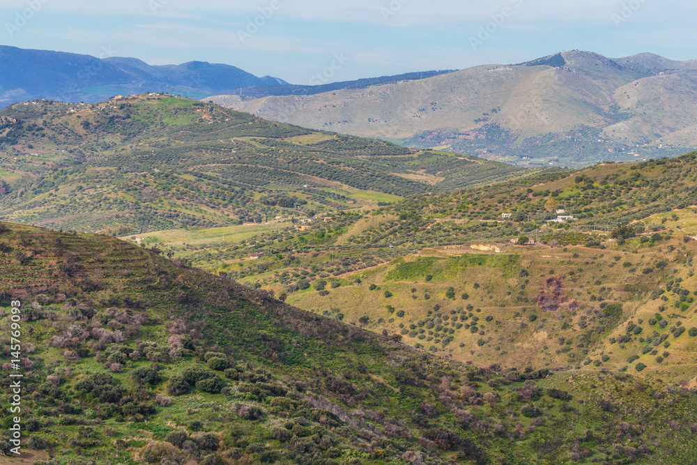 Fototapeta premium European Highlands. Sicilian Spring Landscape