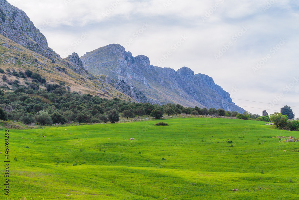 Fototapeta premium European Highlands. Sicilian Spring Landscape
