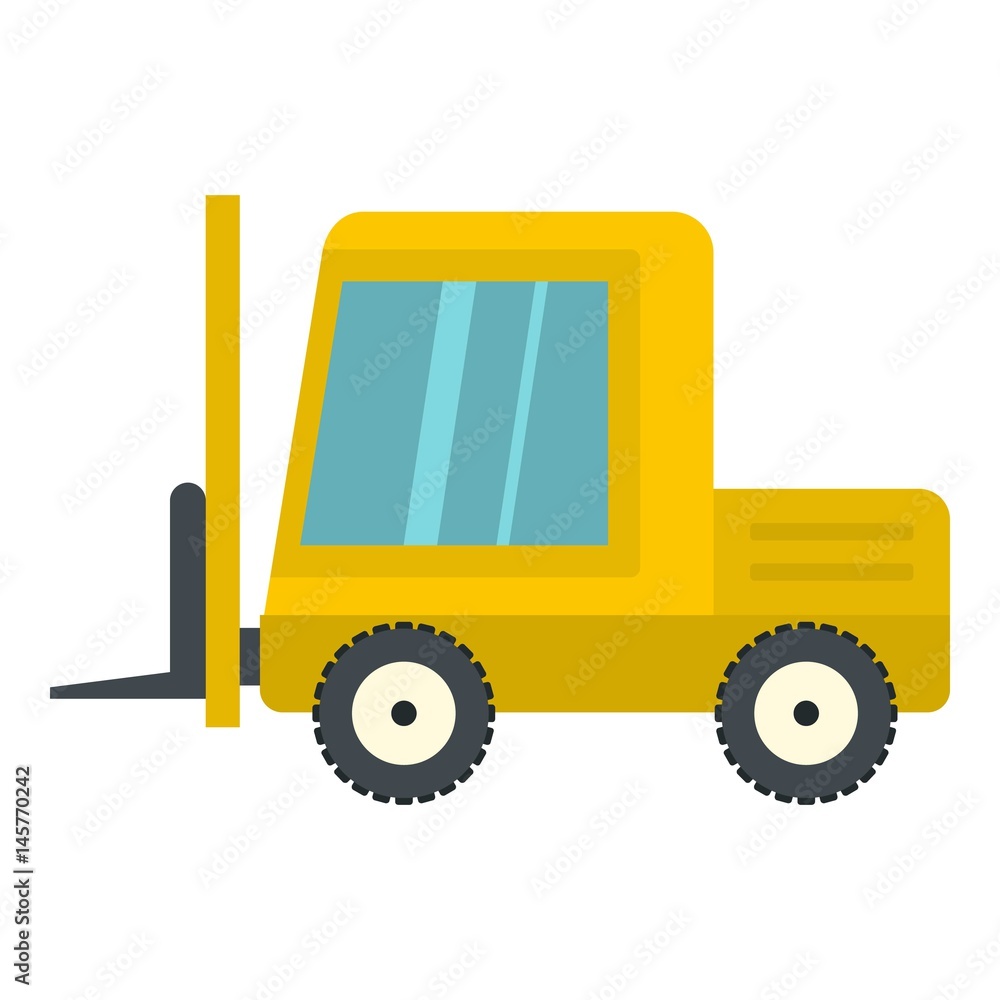 Yellow stacker loader icon isolated