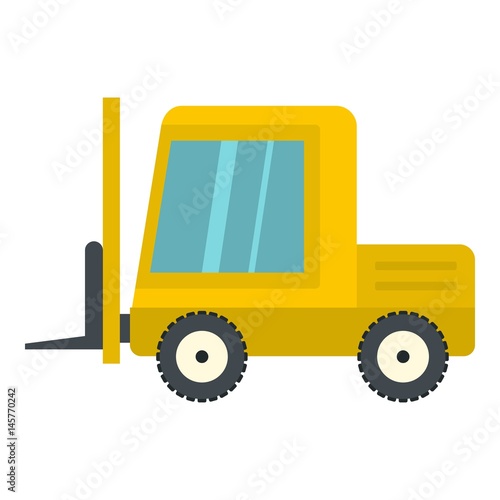 Yellow stacker loader icon isolated