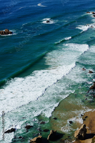 Waves crashing the coast