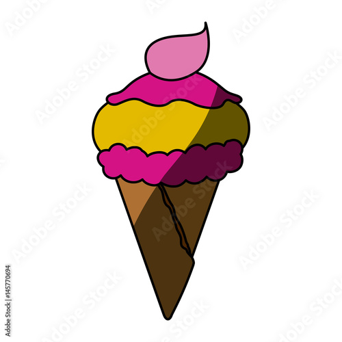 Delicious ice cream icon vector illustration graphic design