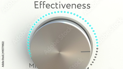 Rotating knob with effectiveness inscription. Conceptual 3D rendering