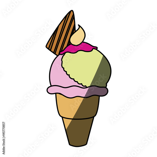 Delicious ice cream icon vector illustration graphic design