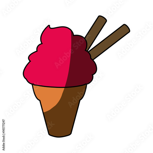 Delicious ice cream icon vector illustration graphic design