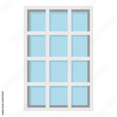 White latticed rectangle window icon isolated