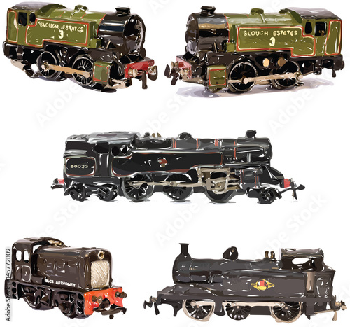 Vintage Toy Train Vectors 