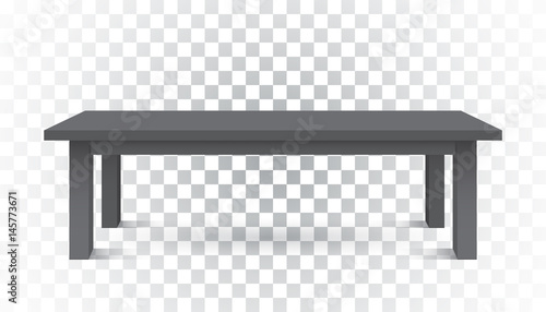 Vector 3d table for object presentation. Empty dark top table on isolated background.