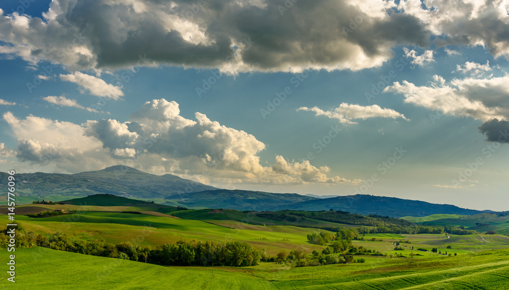 View of Tuscany countryside in spring