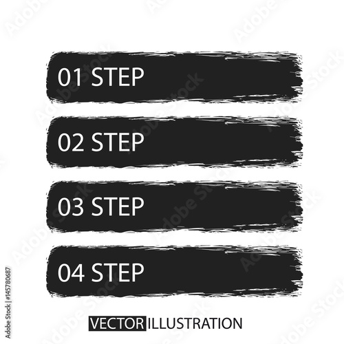 Brush strokes infographics options banner. For your business project. Vector illustration