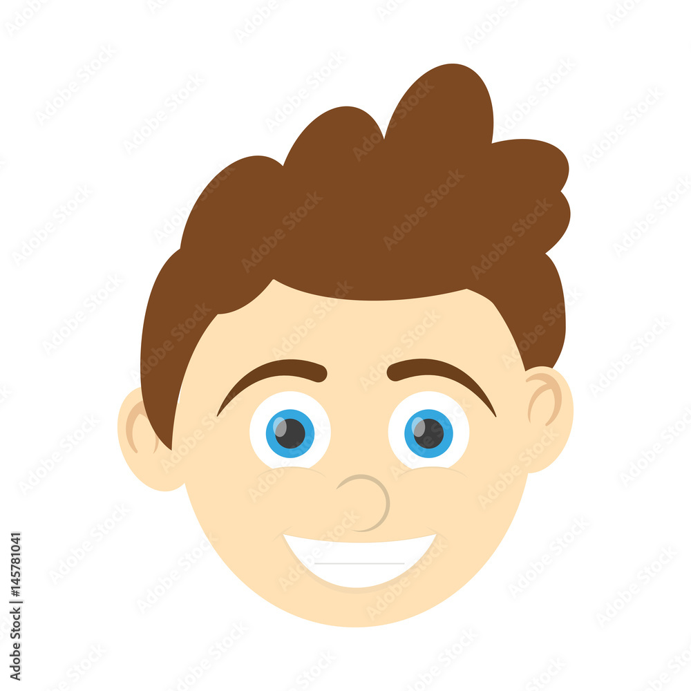 face of happy smiling blue eye  boy icon image vector illustration design 