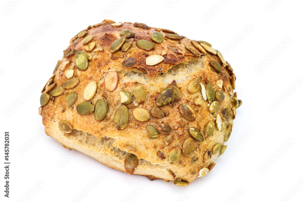 Frisches Brötchen mit Sonnenblumenkernen Frisches Brötchen mit Sonnenblumenkernen