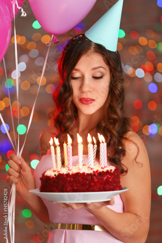 Beautiful young woman with ...