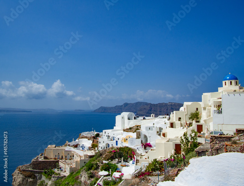 View of the town of Oia, Santorini. 