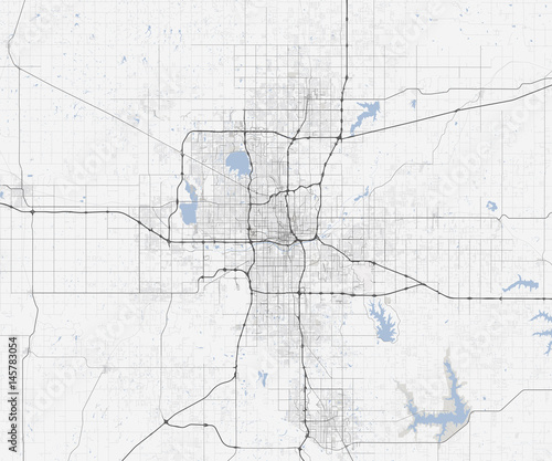 Map Oklahoma City. Oklahoma Roads