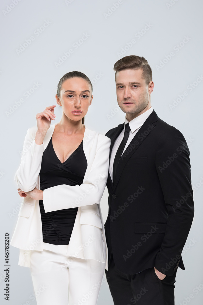 Business People Team, Musinessman And Businesswoman Wear Suit Isolated Over White Background Business People Team, Musinessman And Businesswoman Wear Suit Isolated Over White Background