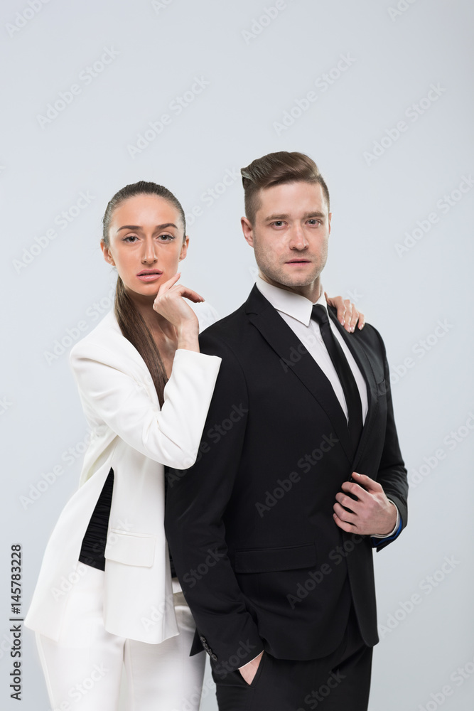 Business People Team, Musinessman And Businesswoman Wear Suit Isolated Over White Background Business People Team, Musinessman And Businesswoman Wear Suit Isolated Over White Background