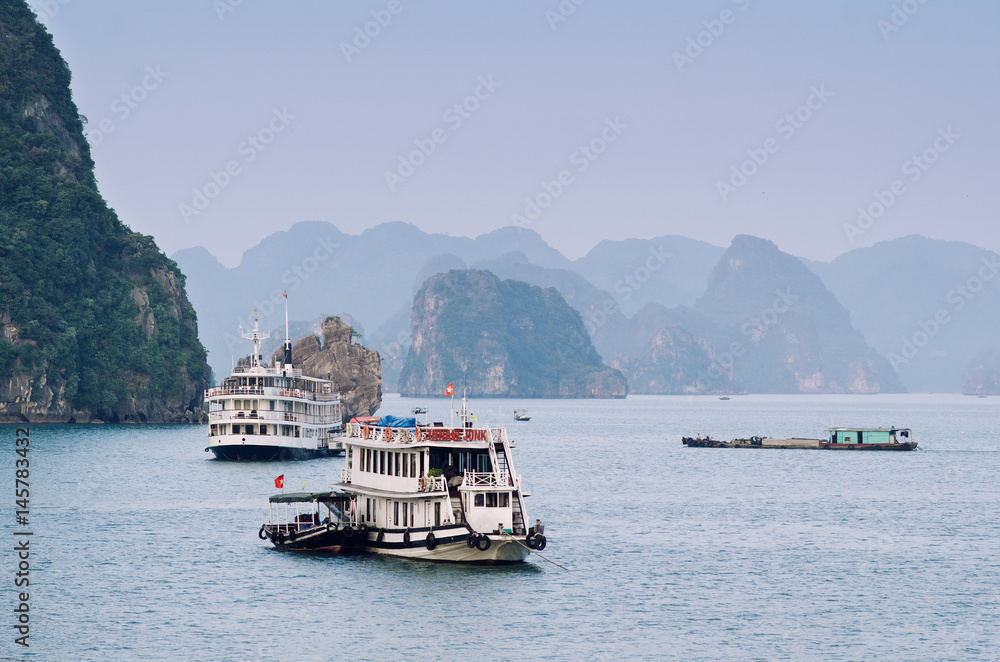 Cruise boats on Halong bay, Vietnam