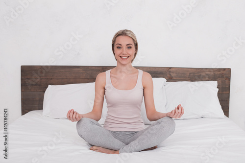 Young Woman Practice Yoga Concept 