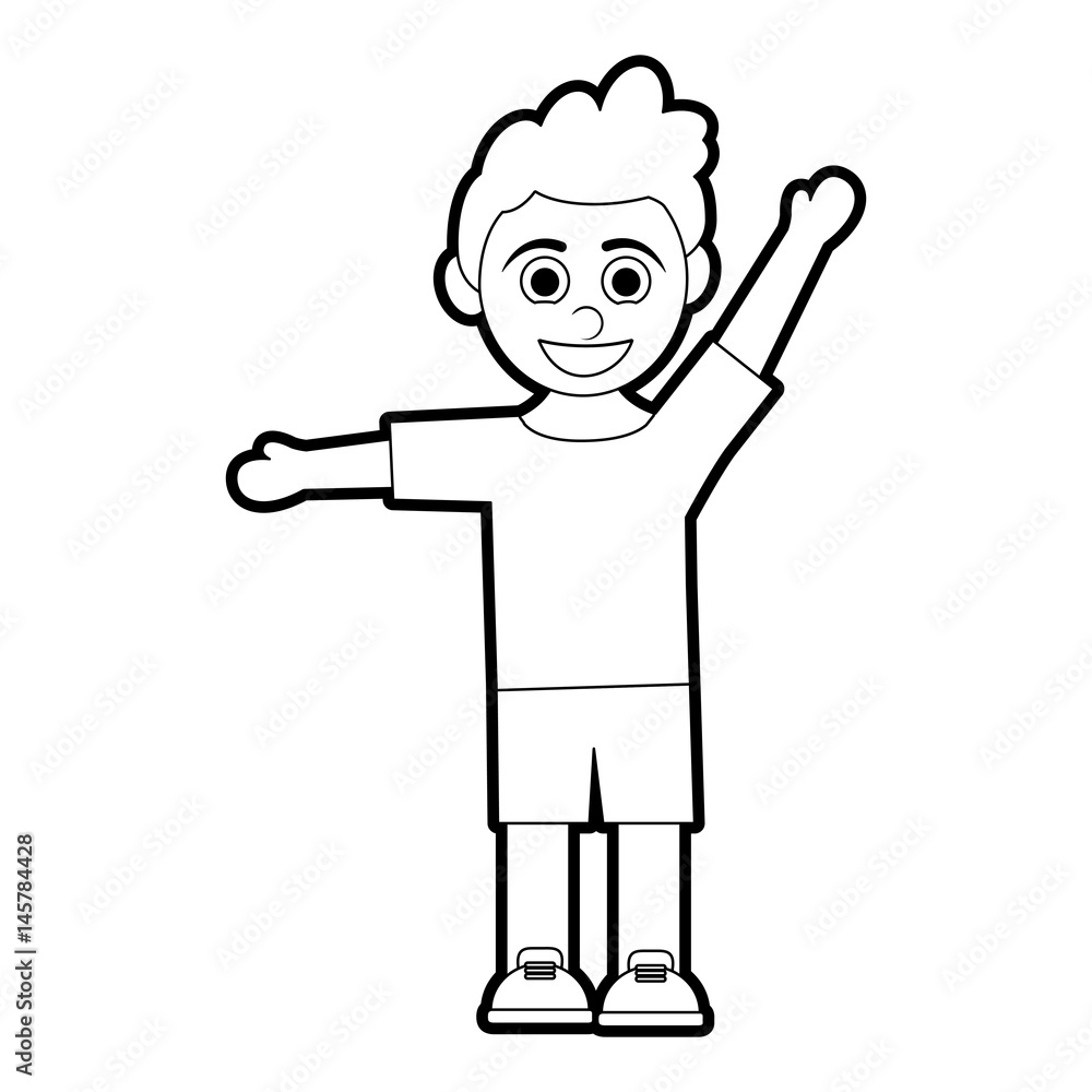 happy smiling boy with stretched arms icon image vector illustration design happy smiling boy with stretched arms icon image vector illustration design
