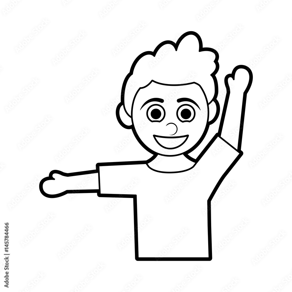 happy smiling boy with stretched arms icon image vector illustration design happy smiling boy with stretched arms icon image vector illustration design