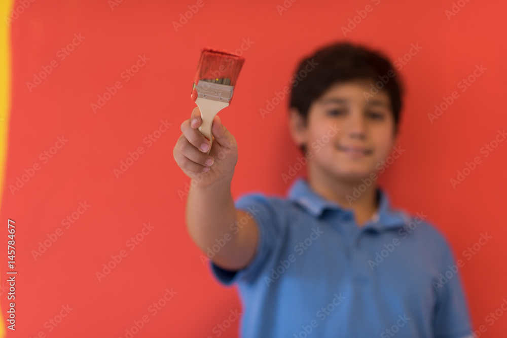 Portrait of a happy young boy painter Portrait of a happy young boy painter