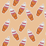 sweet ice cream cold seamless pattern design vector illustration