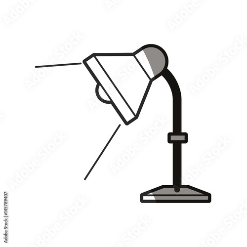 desk lamp light bulb elecrtic line shadow vector illustration