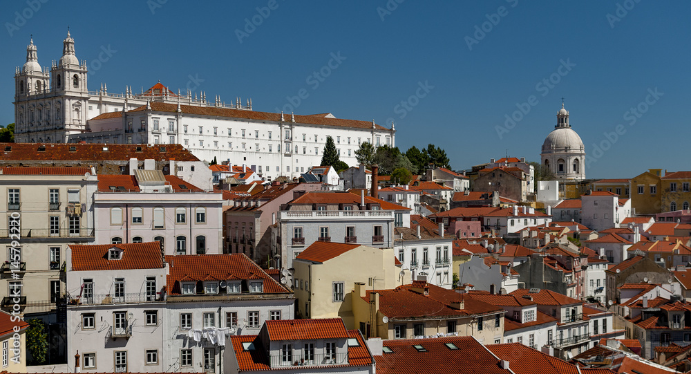 View on old cityscape Alfama in Lisbon, Portugal